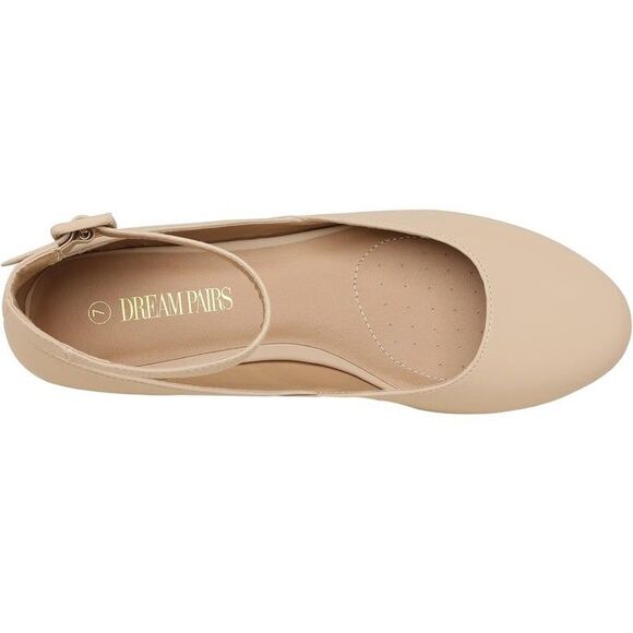 DREAM PAIRS Women's Revona Low Wedge Ankle Strap Flats Shoes size 7 NWOT - Picture 7 of 9